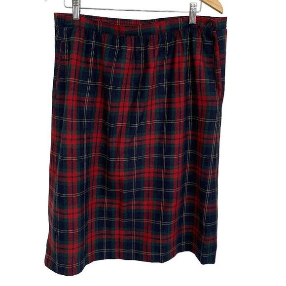 Vintage DK GOLD by Donnkenny Skirt Size 12 Plaid Wool Blend Holiday Academia - Picture 1 of 10